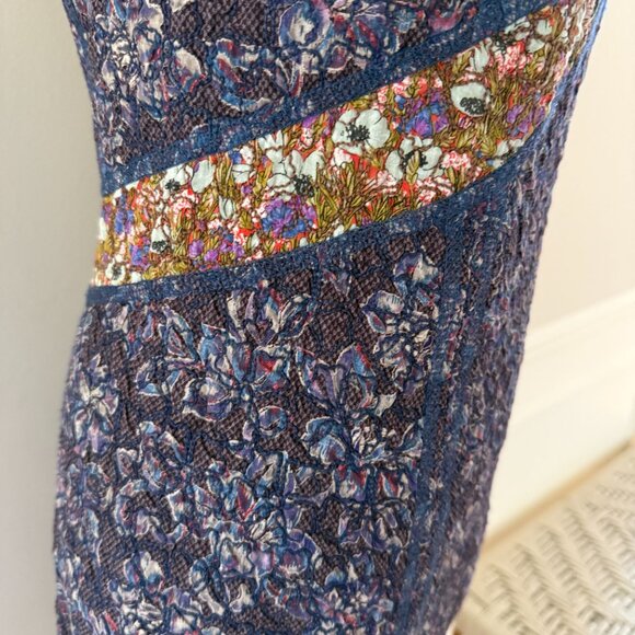 Vintage 90s Y2K Gregory Parkinson Purple Patchwork Quilt Midi Dress Size 8 - Picture 4 of 9